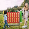 Jumbo 4-to-Score Game Set;  Giant Connect 4 with 42 Rings;  Indoor Outdoor Game Set for Kids and Adults