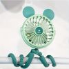 Baby Stroller Fan With Clip, Octopus Shapoed Funny Fan With Flexible Tripod Wrapped, USB Rechargeable Fan