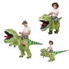 New Hot Sale Funny Child Adult Inflatable Riding Green Dinosaur Cosplay Costume Kids Fancy Dress Halloween Holiday Theme Party