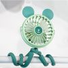 Baby Stroller Fan With Clip, Octopus Shapoed Funny Fan With Flexible Tripod Wrapped, USB Rechargeable Fan