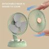 1pc Portable Fan Rechargeable 180° Rotation; 10 Speeds Strong Airflow; Ultra Quiet; Portable Mini Desktop Fan; Free Angle Adjustable; Better Cooling