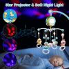 Baby Musical Crib Bed Bell Rotating Mobile Star Projection Nursery Light Baby Rattle Toy